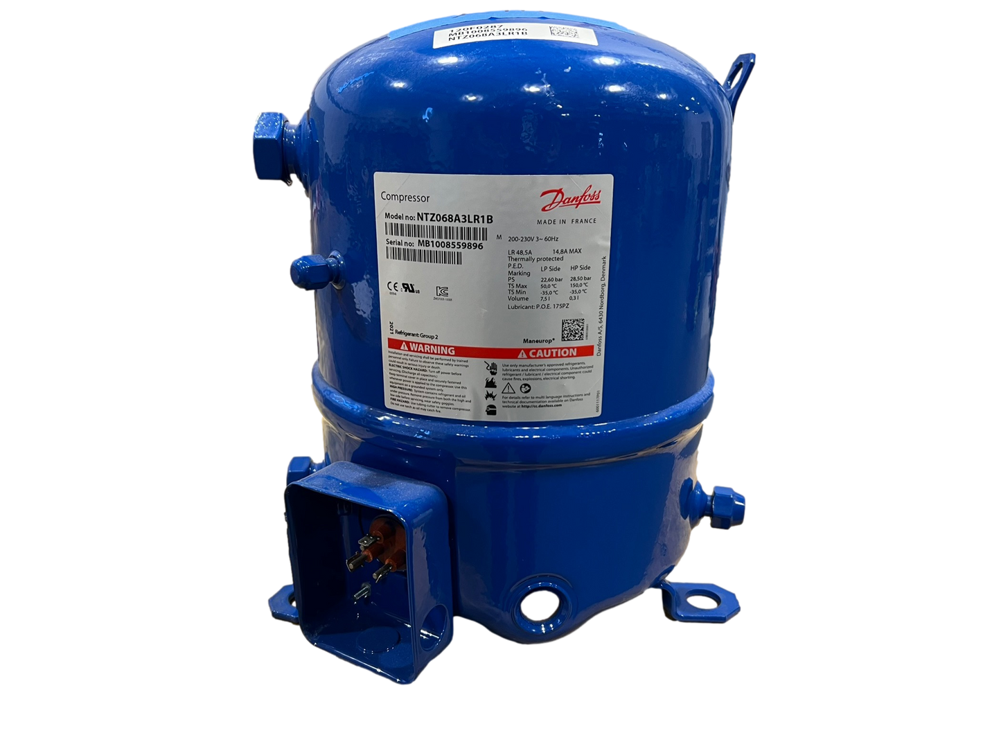 COMPRESSOR 2HP 3PHZ (NTZ068A3LR1B) (BOXED)