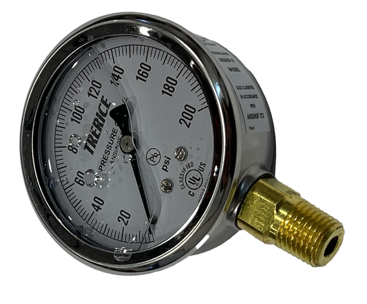 1/4" GLYCERINE FILLED 0-200 PSI GAUGE FOR PUMP HEADS